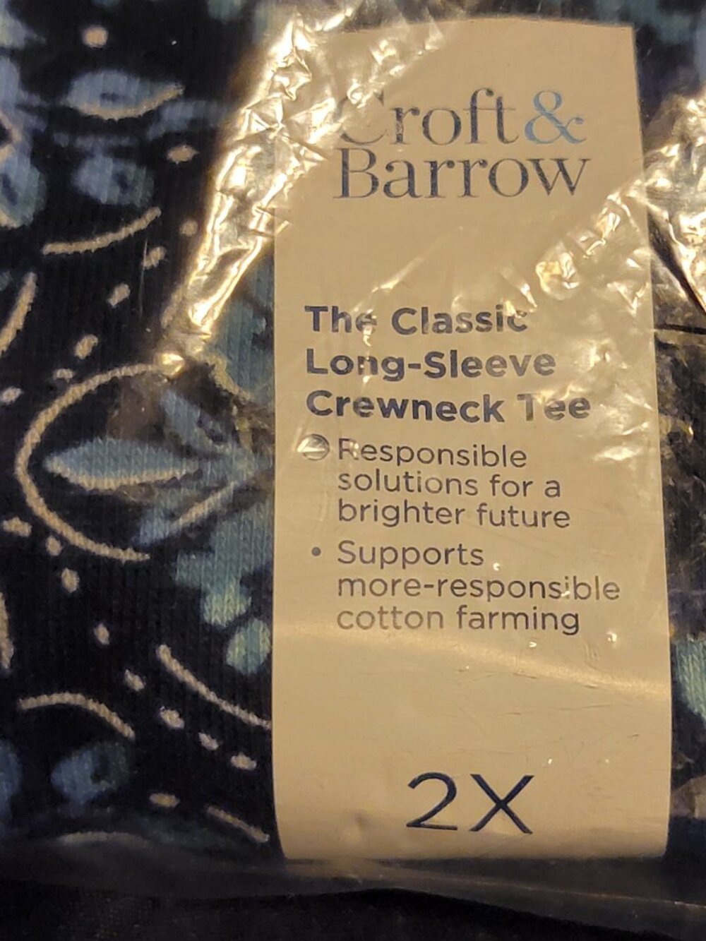 2x Navy Winter Tile Croft Barrow L/S Shirt Blue 20 22 - Picture 4 of 6